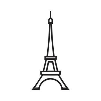 Modern French Tower Symbol Formed by Minimal Triangular Architecture vector