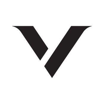 Minimal Black V Symbol Enclosed in Elegant Geometric Round Shape vector