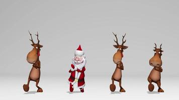 3d resa. tre renna siamo danza nel un' riga video