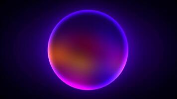 Shiny gradient circle rotating on dark background with noise effect. Seamless futuristic loop animation video