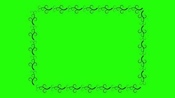 Hand gezeichnet wackelig Blumen- Rand Rahmen auf Grün Hintergrund 01 1 video