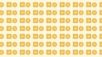 fyrkant och runda kex form ikon bakgrund mönster video