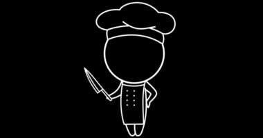 uma chefe de cozinha dentro uma restaurante é cozinhando com uma faca video