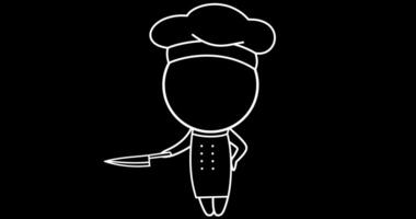chefe de cozinha com uma faca video
