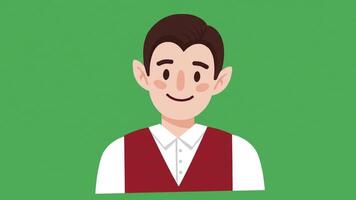 Cartoon Vampire Character Smiling on Green Background Animation video
