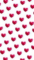 Abstract 3d cute love doodle seamless pattern animation with white valentine heart theme portrait background video