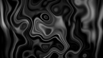 astratto ondulato nero tessuto olio struttura. liquido olografico sfondo. liscio seta tessuto superficie con increspature e pieghe su il fazzoletto di carta olografico pastello sfondo con 3d interpretazione nel senza soluzione di continuità ciclo continuo video