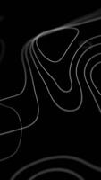 abstrait topographique contour lignes sur noir portrait Contexte. terrain contour vagues avec embrasé, écoulement, noir pente 3d rendre. foncé minimal élévation carte contour animation verticale Contexte video