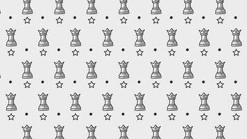 scacchi Regina con stella e punto senza soluzione di continuità ciclo continuo animazione sfondo per scacchi gioco creativo visivo. scacchi corona modello sfondo ciclo continuo animazione. reale pezzo degli scacchi motivo movimento grafico sfondo. 4k video