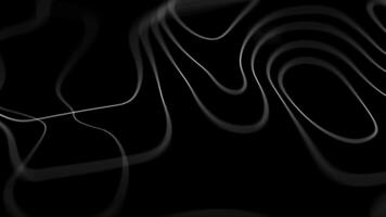resumen topográfico contorno líneas en oscuro mínimo estilo antecedentes. terreno contorno olas con brillante, fluido y negro degradado 3d prestar. oscuro mínimo elevación mapa contorno animación antecedentes video