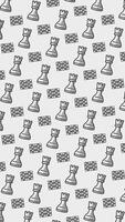 Castle piece with chessboard seamless loop animation vertical background for creative visual. Chess rook pattern background loop animation. Chess tower motif motion graphic background. 4K video