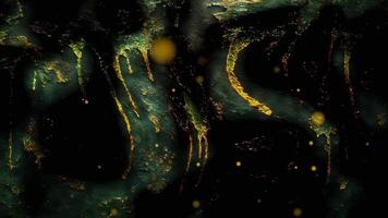 drip flow fluid metallic abstract background with fiery gold reflections. glowing lava flow texture with molten liquid pattern. artistic molten metal texture background. illuminated pattern animated video