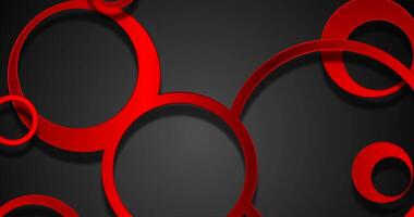 röd glansig cirklar abstrakt hi-tech rörelse bakgrund video