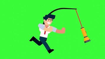 animiert Charakter jagen Fackel zum Orientierungshilfe und Richtung video