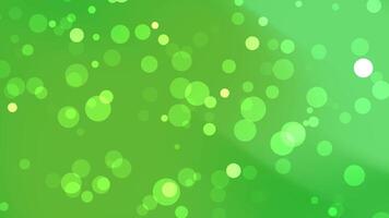 grön bokeh abstrakt ljus bakgrund med mjuk lysande cirklar, perfekt för vår, natur, eco teman, banderoller, och färsk digital design projekt. video
