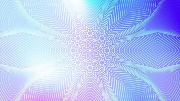 abstrakt geometrisk starburst mönster strålar vibrerande blå, rosa, och vit gradienter, skapande en fascinerande symmetrisk digital bakgrund lämplig för modern projekt. video