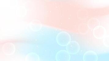 Soft pastel bokeh bubbles float gently across a dreamy blue and pink gradient, creating a light, whimsical, and airy abstract backdrop. video