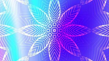 strålnings geometrisk stjärna mönster bakgrund med vibrerande lutning färger och invecklad symmetrisk rader, idealisk för kreativ digital eller grafisk design projekt. video