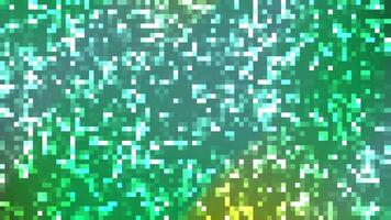 abstrakt grön gul pixel rutnät formning vibrerande digital mosaik- bakgrund, idealisk för teknologi, data, och kreativ modern design teman. video