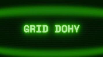 gammal grön TV skärm som visar text rutnät ner visas i slumpmässig tekniskt fel och kodning stil video