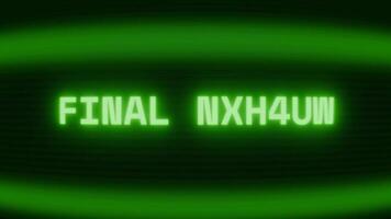 vecchio verde tv schermo mostrando testo finale Avviso apparendo nel casuale problema tecnico e codifica stile video