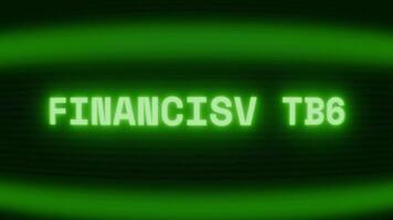 gammal grön TV skärm som visar text finansiell hjälpa visas i slumpmässig tekniskt fel och kodning stil video