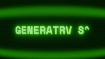 oud groen TV scherm tonen tekst generator Aan verschijnen in willekeurig glitch en codering stijl video