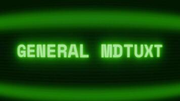 gammal grön TV skärm som visar text allmän lägga märke till visas i slumpmässig tekniskt fel och kodning stil video