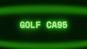 vecchio verde tv schermo mostrando testo golf carrello apparendo nel casuale problema tecnico e codifica stile video