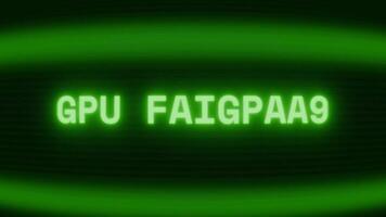 oud groen TV scherm tonen tekst GPU mislukking verschijnen in willekeurig glitch en codering stijl video