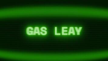 oud groen TV scherm tonen tekst gas- lekken verschijnen in willekeurig glitch en codering stijl video