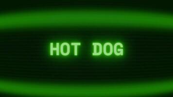 gammal grön crt skärm som visar text varm hund visas i slumpmässig tekniskt fel och kodning stil video