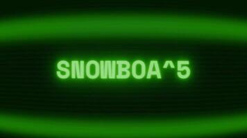 antiguo verde televisión pantalla demostración texto tabla de snowboard apareciendo en aleatorio falla y codificación estilo video