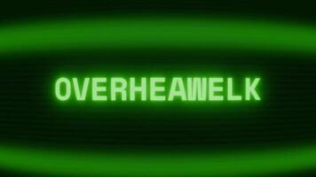 gammal grön crt skärm som visar text överhettning visas i slumpmässig tekniskt fel och kodning stil video