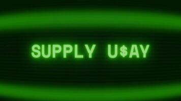 gammal grön crt skärm som visar text tillförsel släppa visas i slumpmässig tekniskt fel och kodning stil video