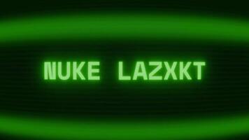alt Grün crt Bildschirm zeigen Text Nuke starten erscheint im zufällig Panne und Codierung Stil video