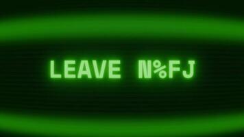 vecchio verde tv schermo mostrando testo partire adesso apparendo nel casuale problema tecnico e codifica stile video