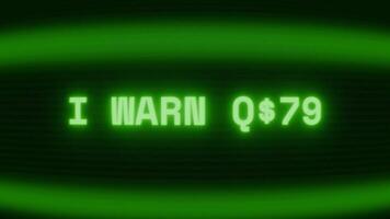 gammal grön crt skärm som visar text jag varna du visas i slumpmässig tekniskt fel och kodning stil video
