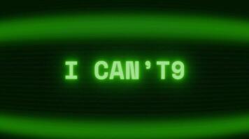 alt Grün crt Bildschirm zeigen Text ich können t erscheint im zufällig Panne und Codierung Stil video