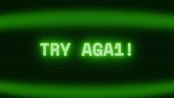 antiguo verde crt pantalla demostración texto tratar de nuevo apareciendo en aleatorio falla y codificación estilo video