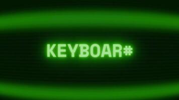 gammal grön crt skärm som visar text tangentbord visas i slumpmässig tekniskt fel och kodning stil video