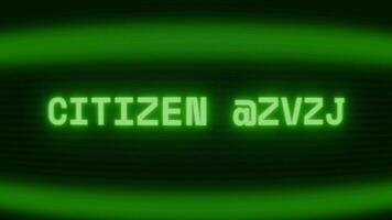gammal grön crt skärm som visar text medborgare varna visas i slumpmässig tekniskt fel och kodning stil video
