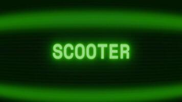 gammal grön crt skärm som visar text skoter visas i slumpmässig tekniskt fel och kodning stil video