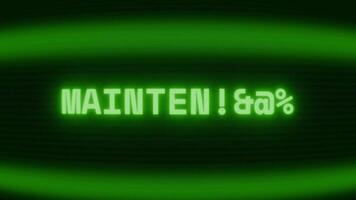 vieux vert la télé écran montrant texte entretien apparaissant dans Aléatoire pépin et codage style video