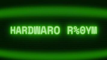 vecchio verde crt schermo mostrando testo hardware fallire apparendo nel casuale problema tecnico e codifica stile video