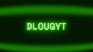 antiguo verde crt pantalla demostración texto sequía apareciendo en aleatorio falla y codificación estilo video