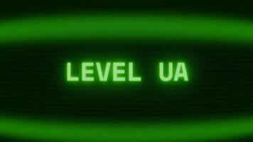 vecchio verde tv schermo mostrando testo livello su apparendo nel casuale problema tecnico e codifica stile video