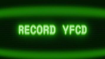 antiguo verde crt pantalla demostración texto grabar perdido apareciendo en aleatorio falla y codificación estilo video