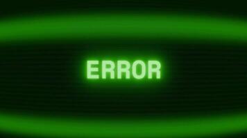 velho verde crt tela mostrando texto erro aparecendo dentro aleatória falha e codificação estilo video