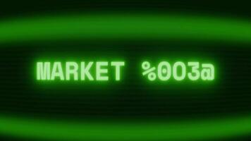 vecchio verde tv schermo mostrando testo mercato tendenza apparendo nel casuale problema tecnico e codifica stile video